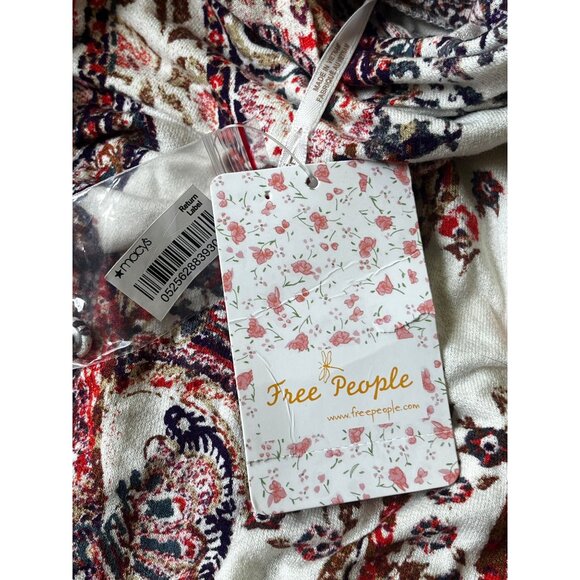 Free People Dress Womens Large NWT  Ivory Damask Long Sleeve Turtleneck Gypsy - Picture 9 of 13